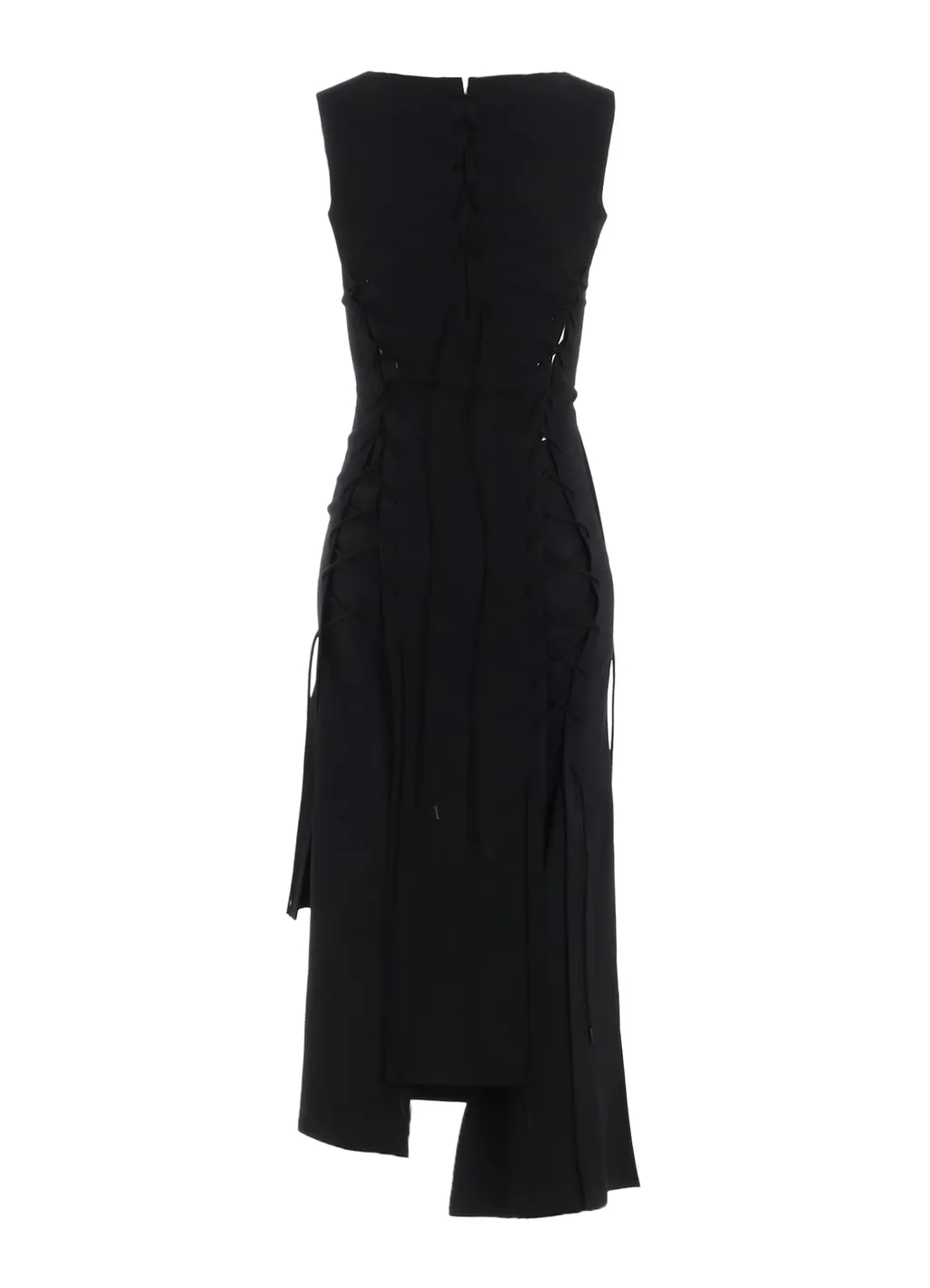 Wool Gabardine Lace-Up Dress