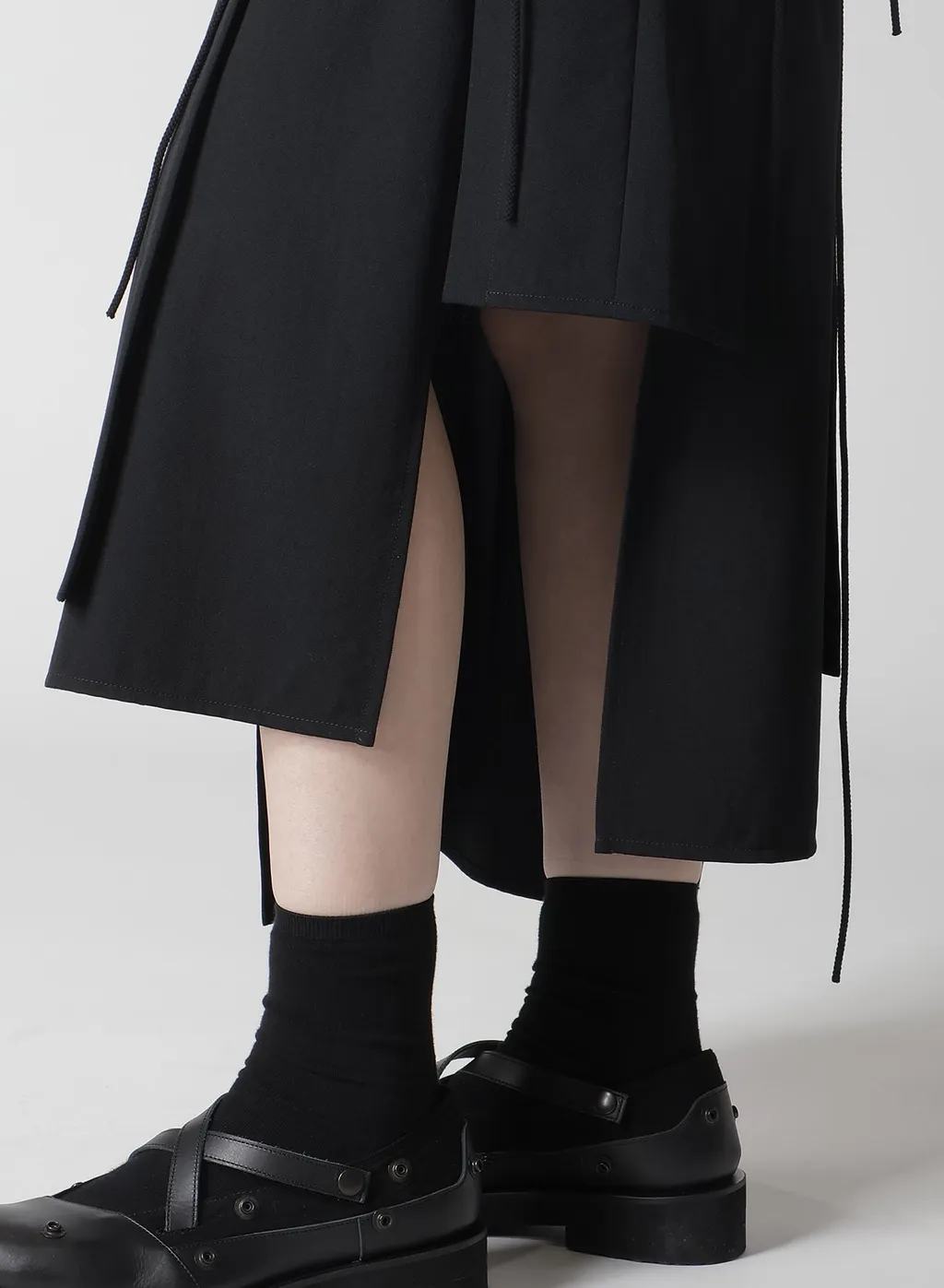 Wool Gabardine Lace-Up Dress