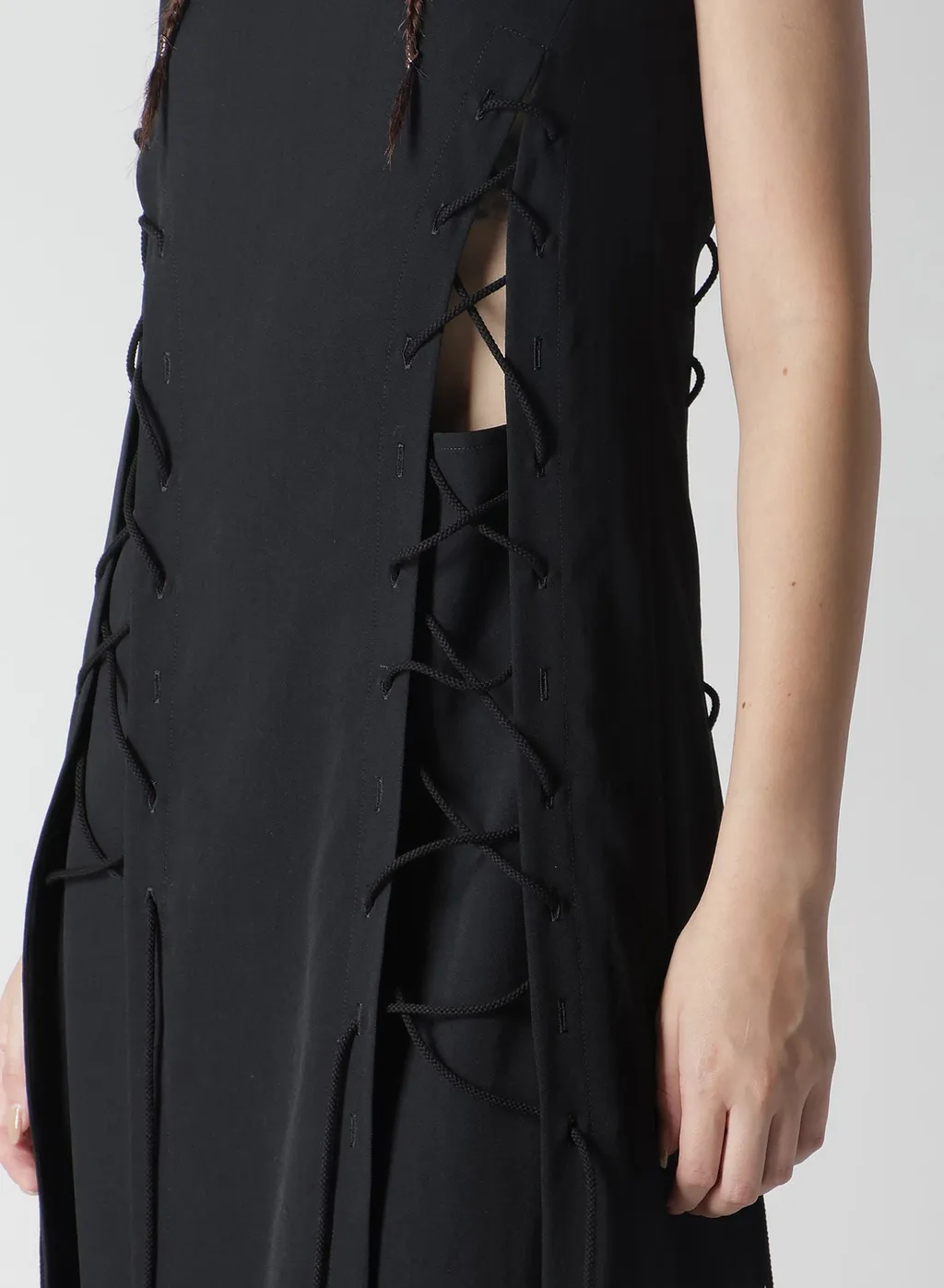 Wool Gabardine Lace-Up Dress
