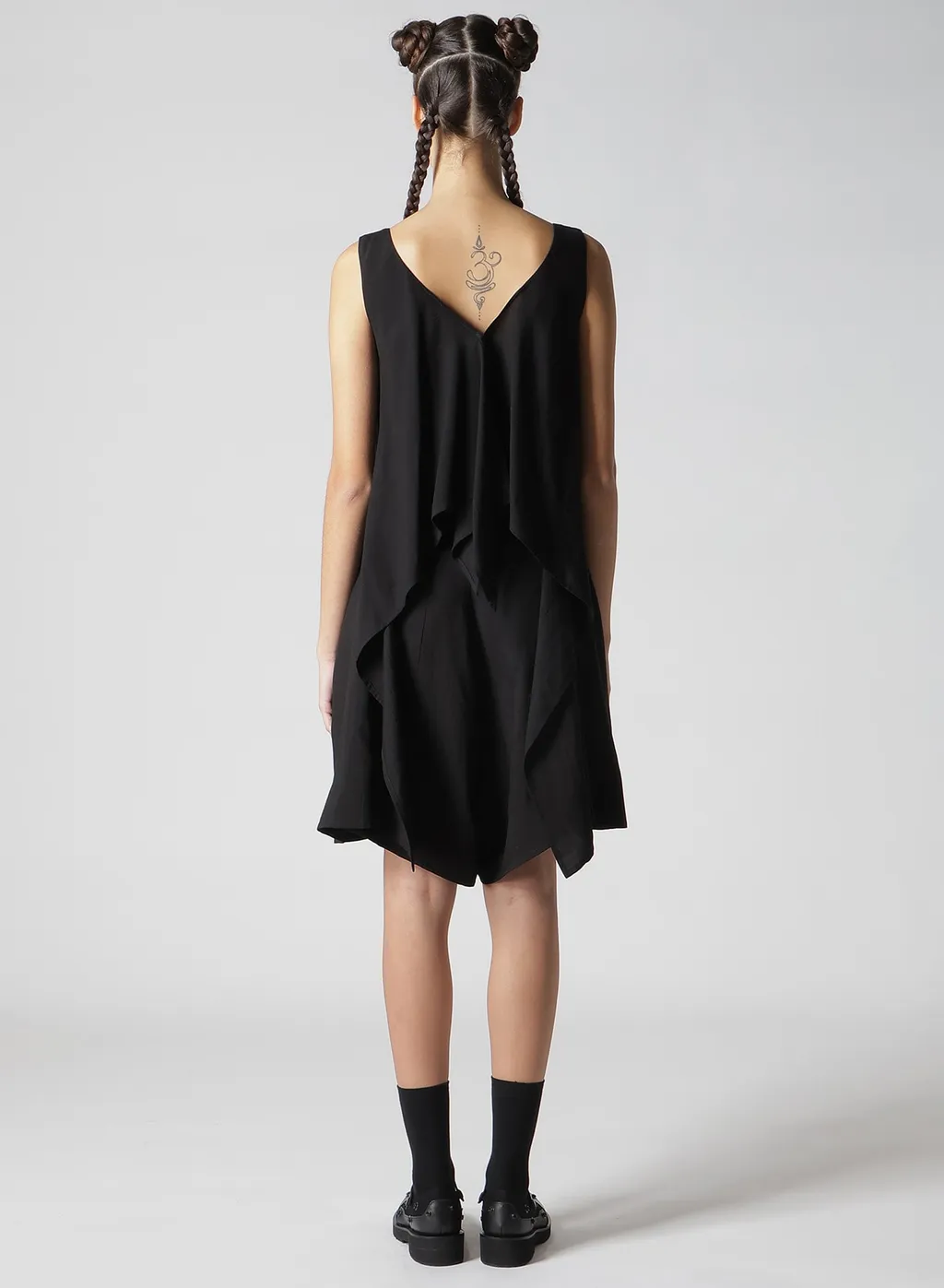 Hard Twist Gabardine Back Ribbon Short Ovealls