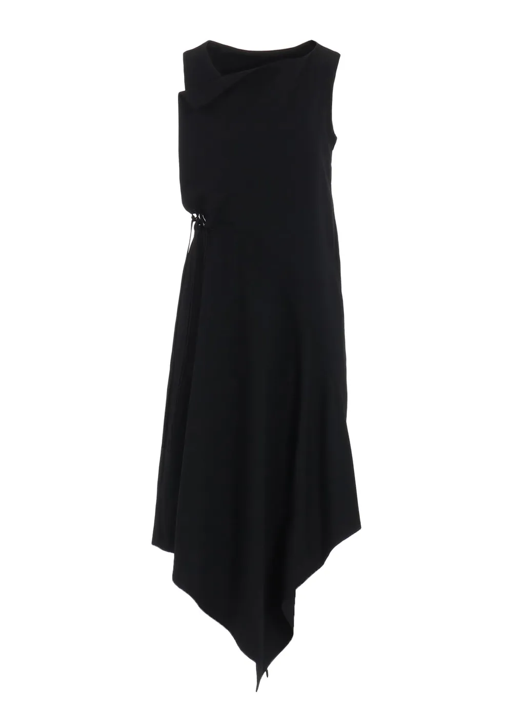 Wool Gabardine Waist Lave-Up Dress