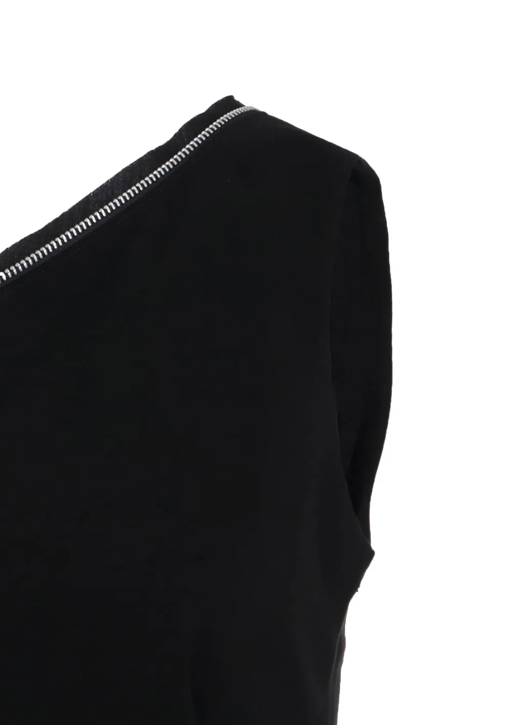 Hard Twist Gabardine Zip One Shoulder Dress