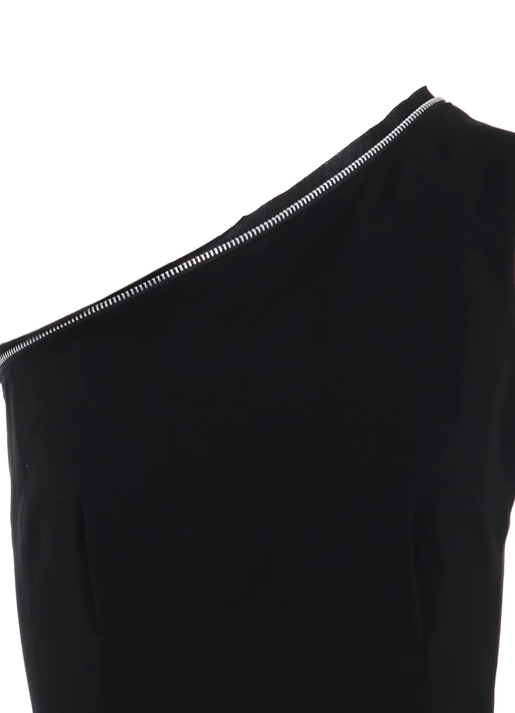 Hard Twist Gabardine Zip One Shoulder Dress
