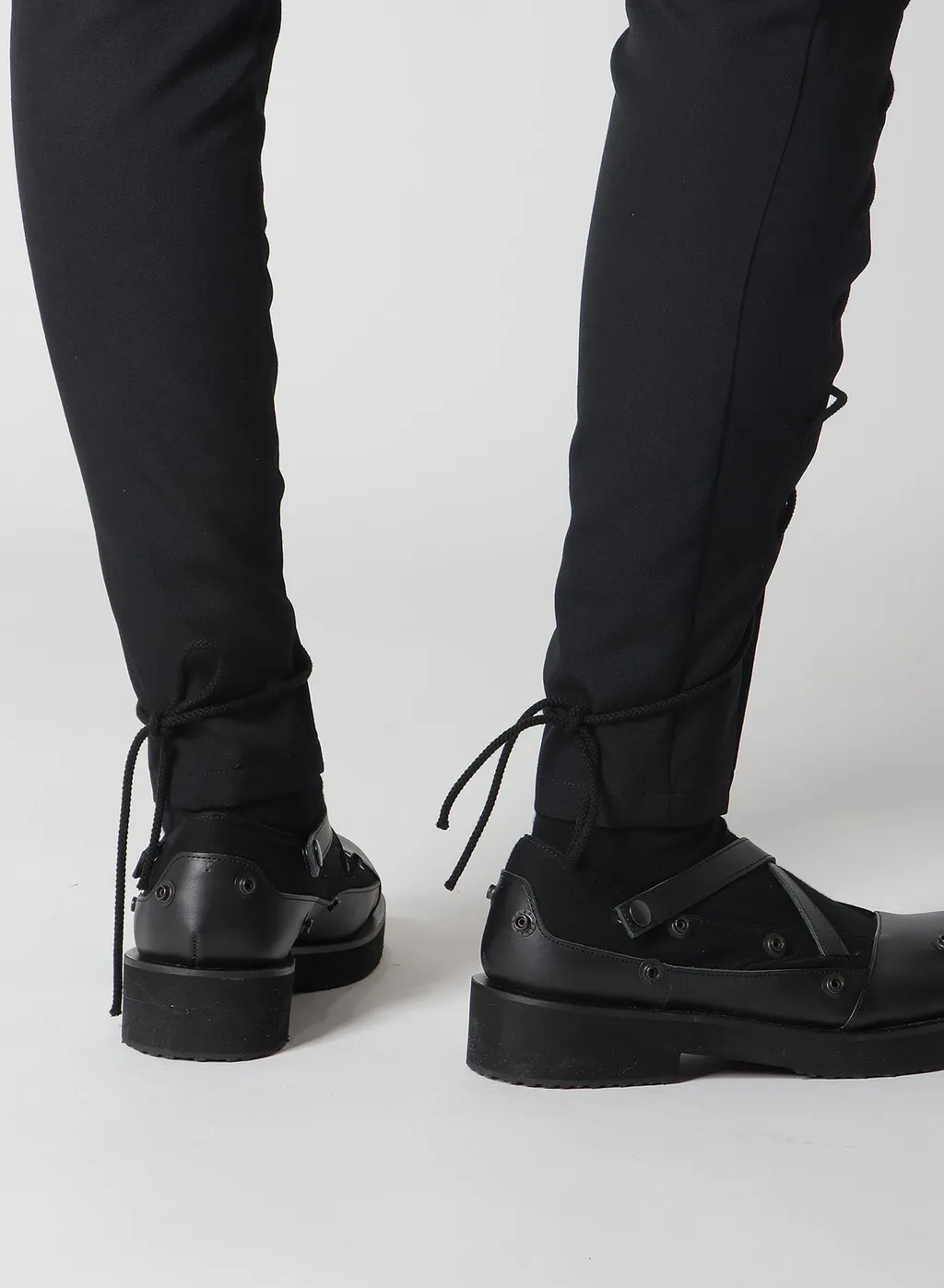 Wool Gabardine Lace-Up Pants