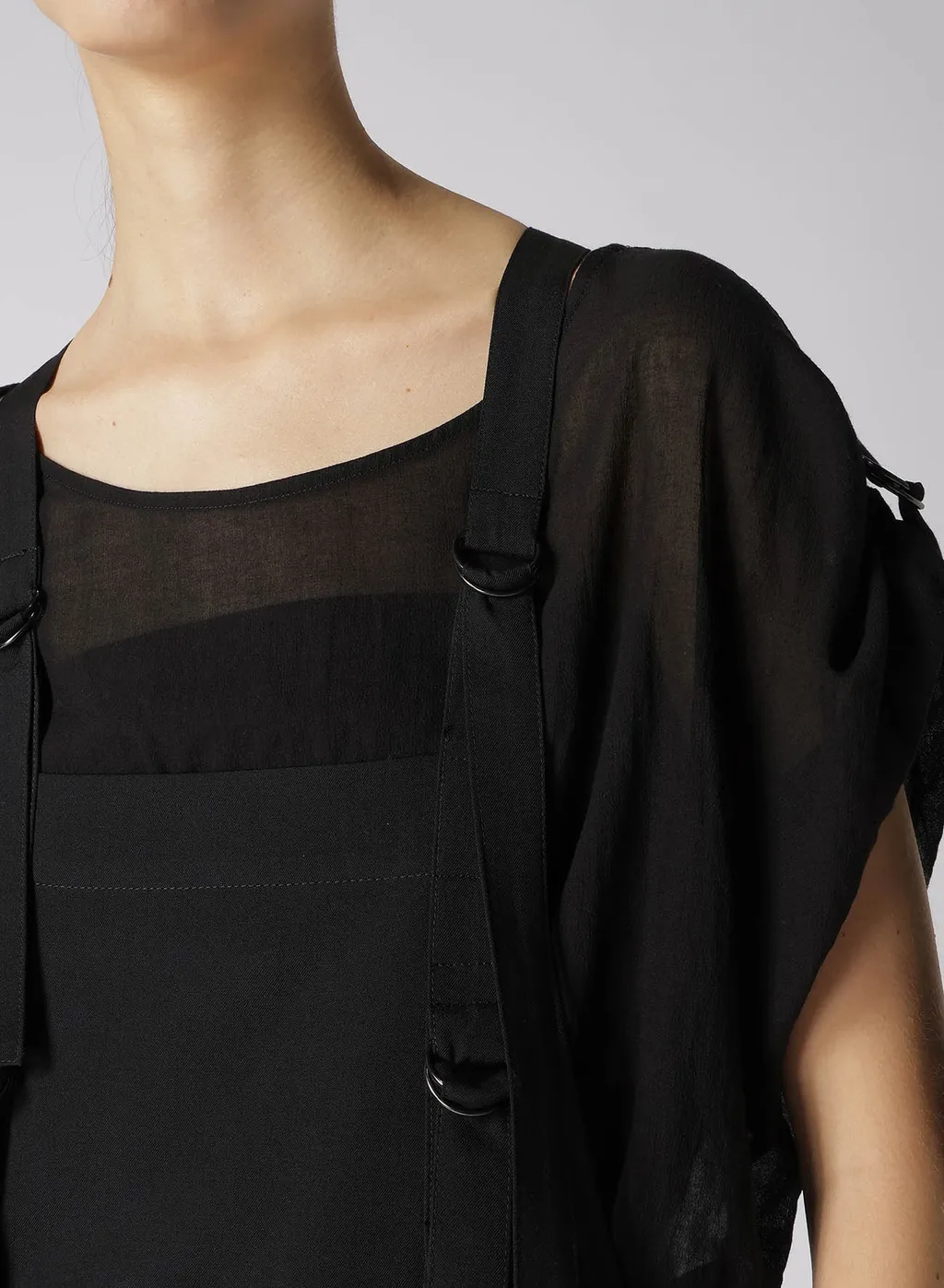 Wool Gabardine Hanging Strap Salopette