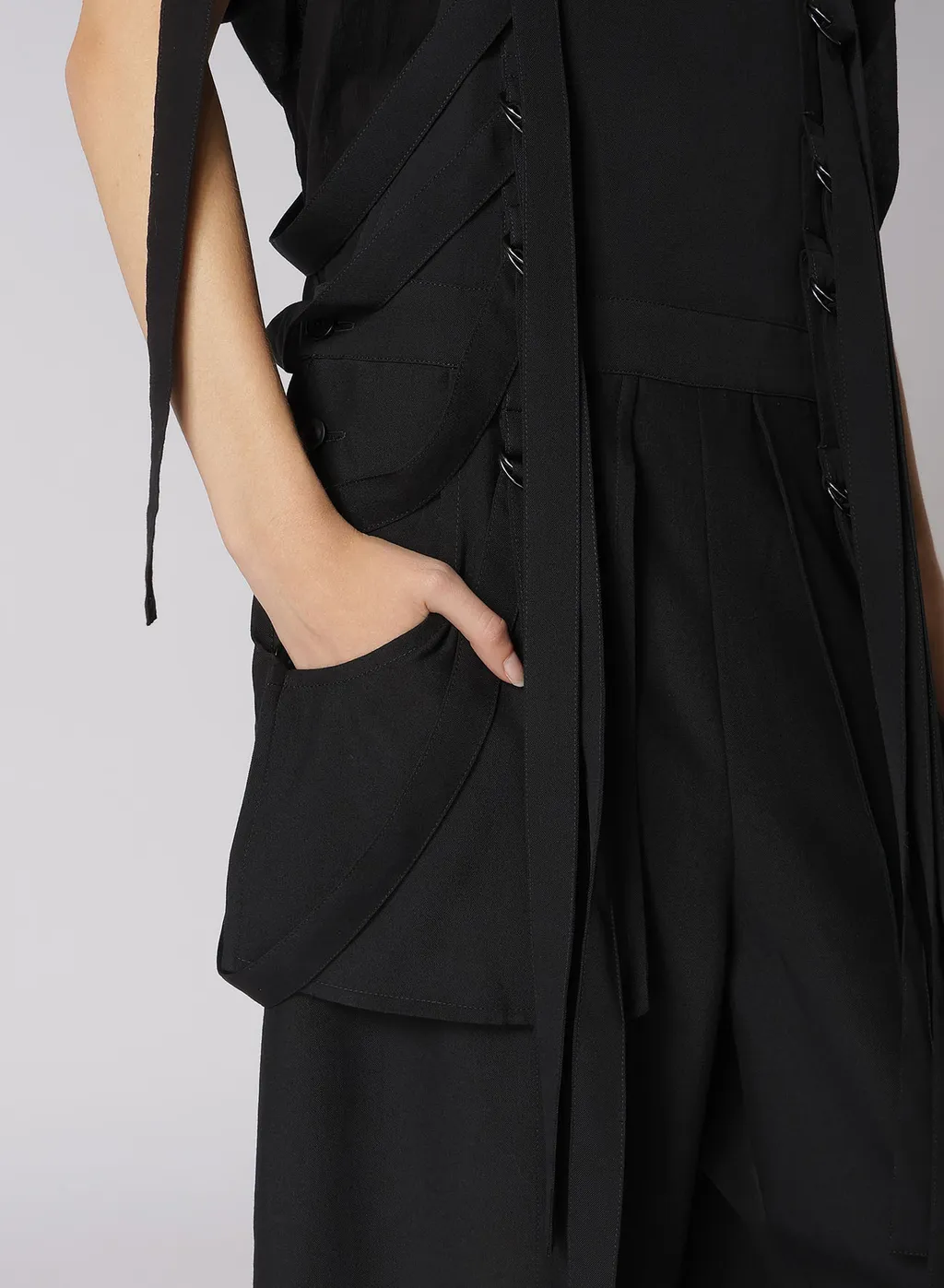 Wool Gabardine Hanging Strap Salopette