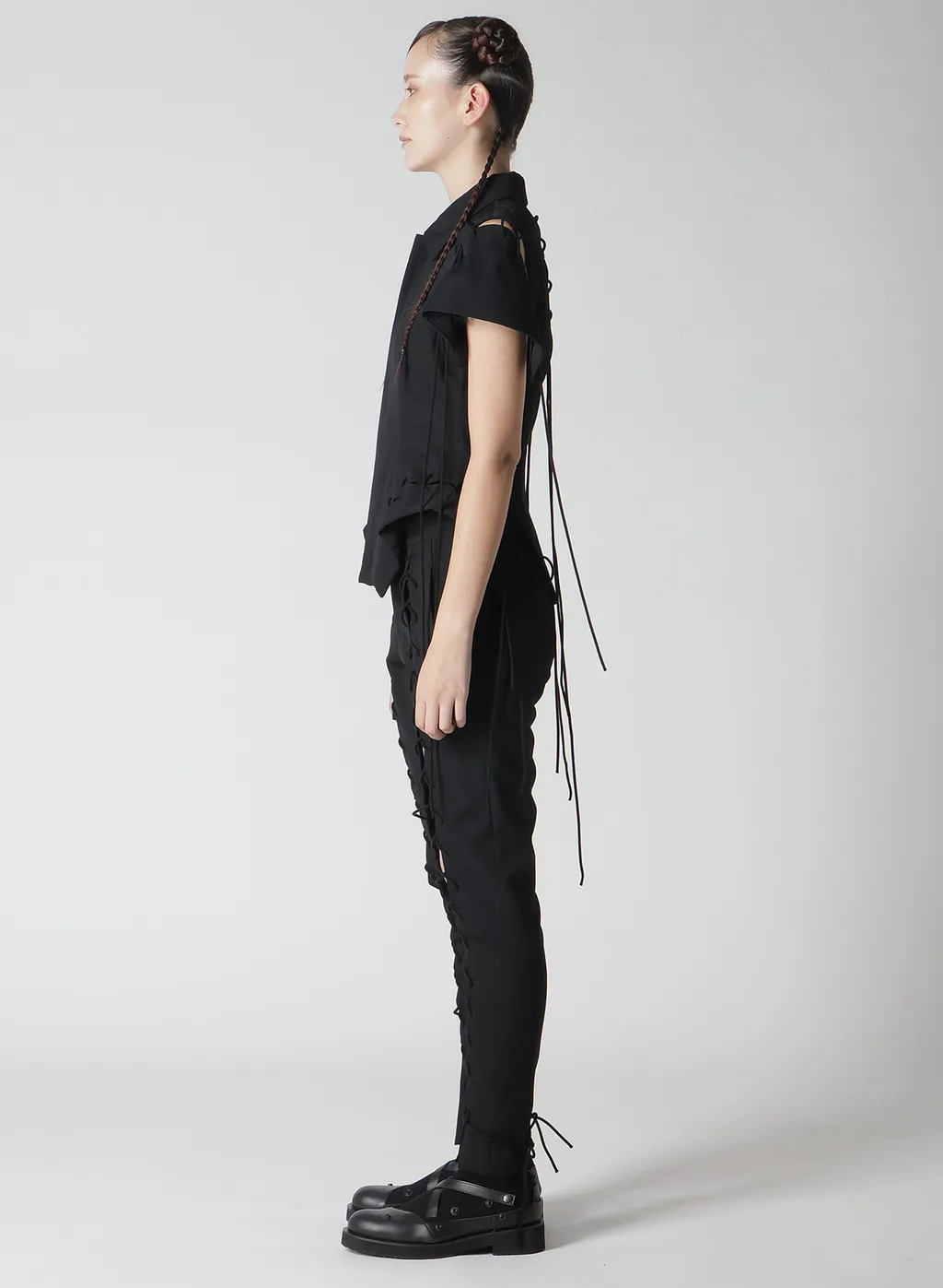 Wool Gabardine Lace-Up Jacket B