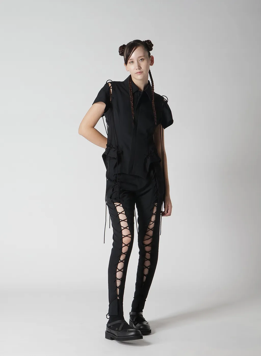 Wool Gabardine Lace-Up Jacket B