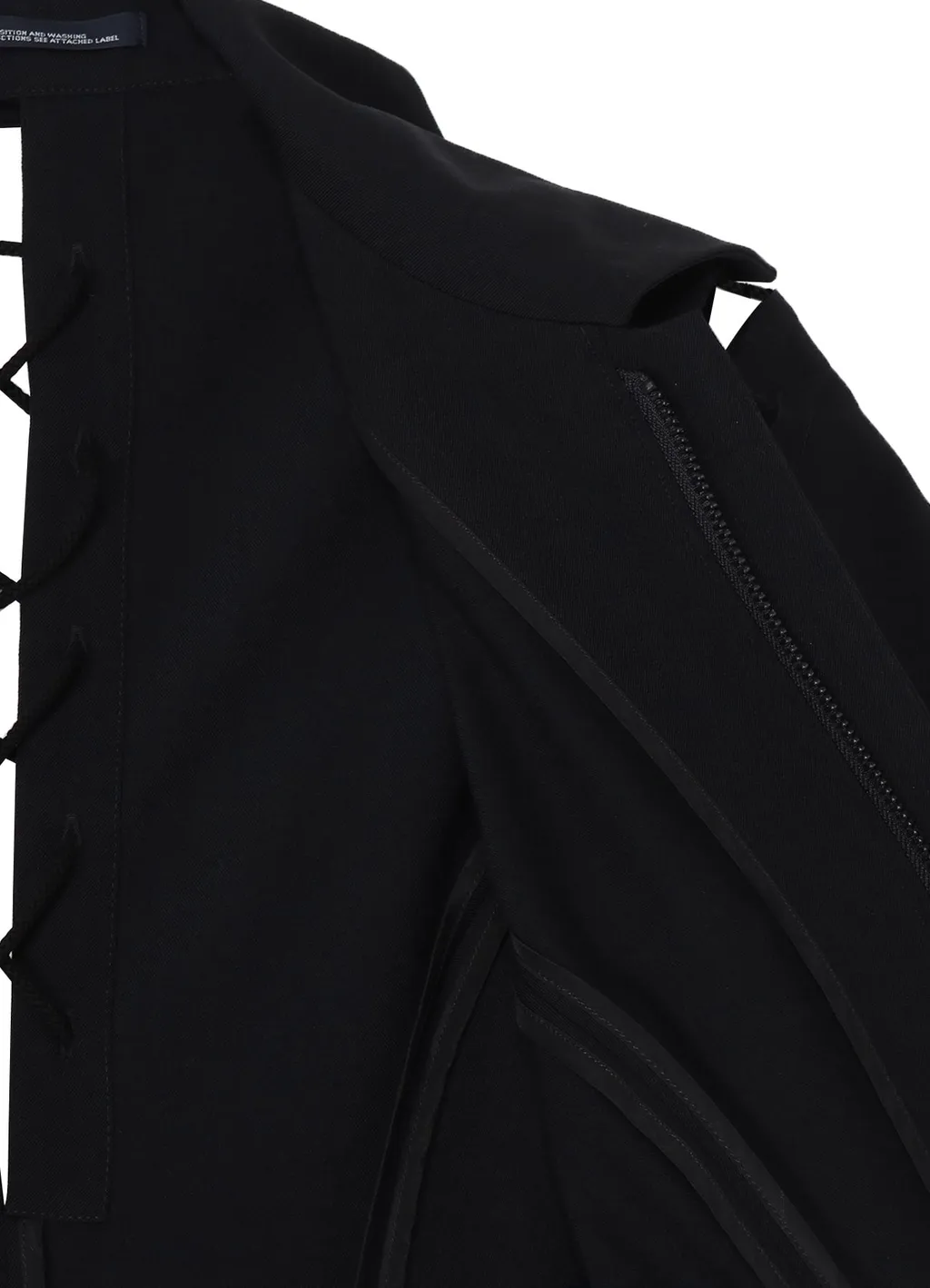Wool Gabardine Lace-Up Jacket B
