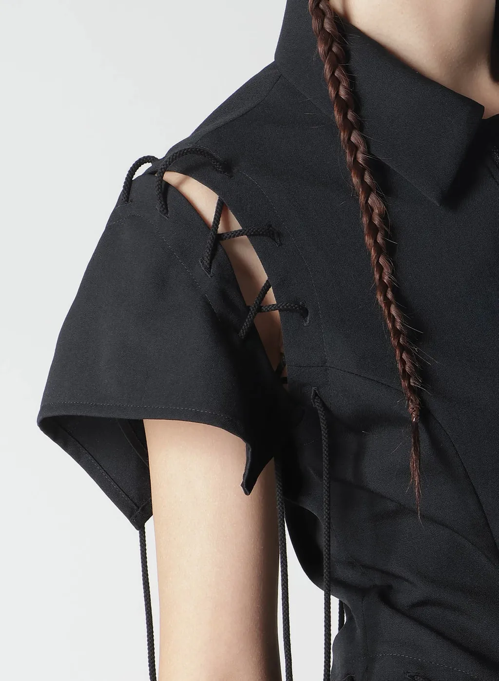 Wool Gabardine Lace-Up Jacket B