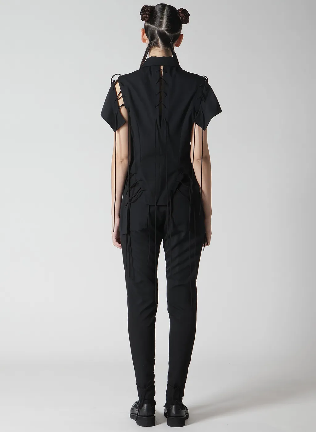 Wool Gabardine Lace-Up Jacket B