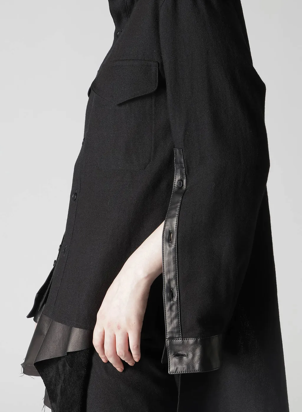 Light Serge Layered Collar Shirt