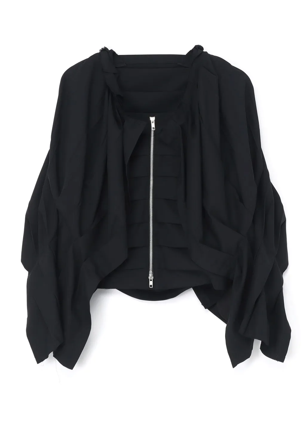Wool/Polyester Serge Pleated Jacket