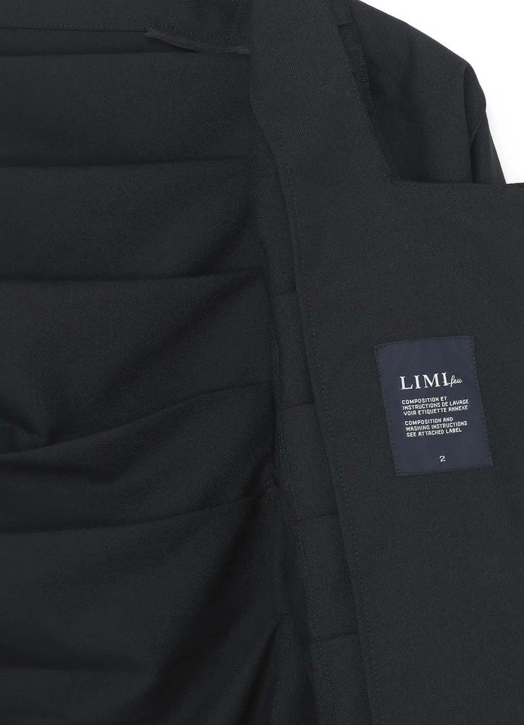 Wool/Polyester Serge Pleated Jacket
