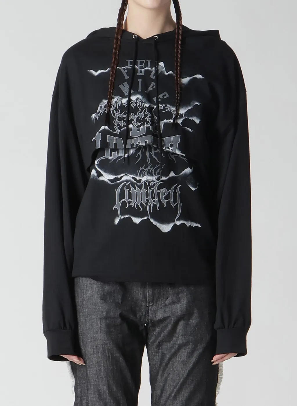Logo Collage Printed Layered Separate Hoodie