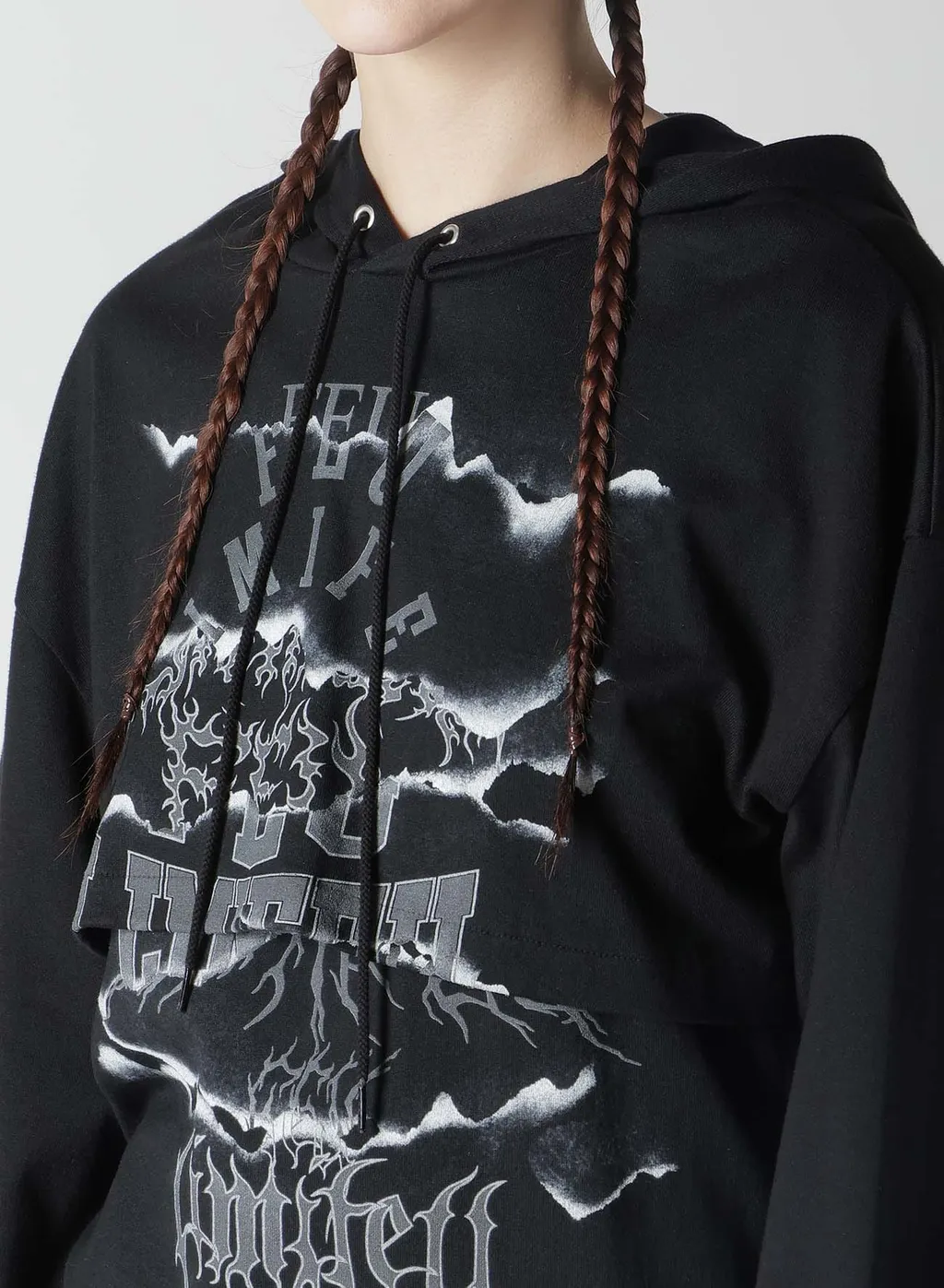 Logo Collage Printed Layered Separate Hoodie