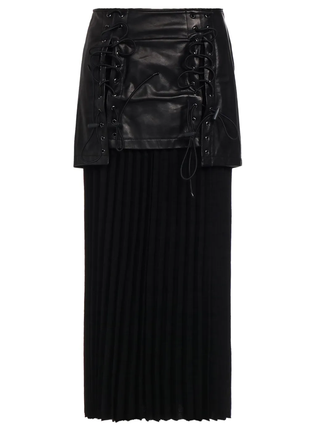 Light Serge Lace-Up Detail Skirt