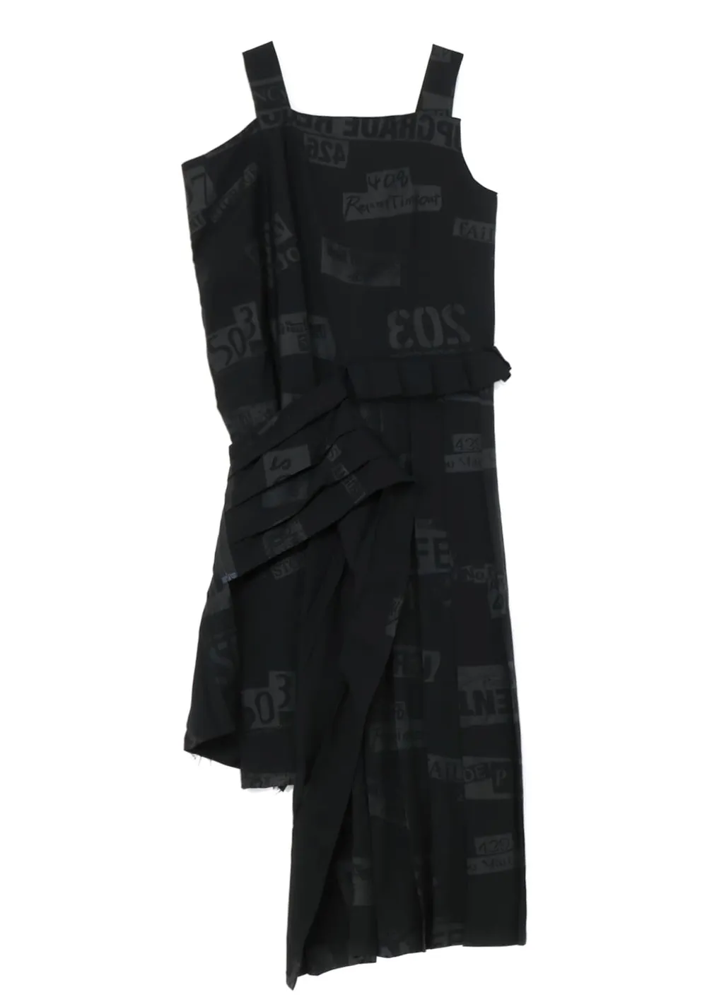 Printed Serge Dress With Pleated Skirt