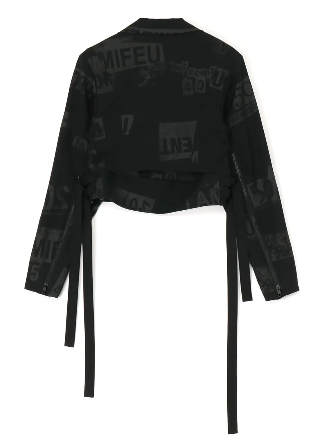 Printed Serge Cropped Biker Jacket