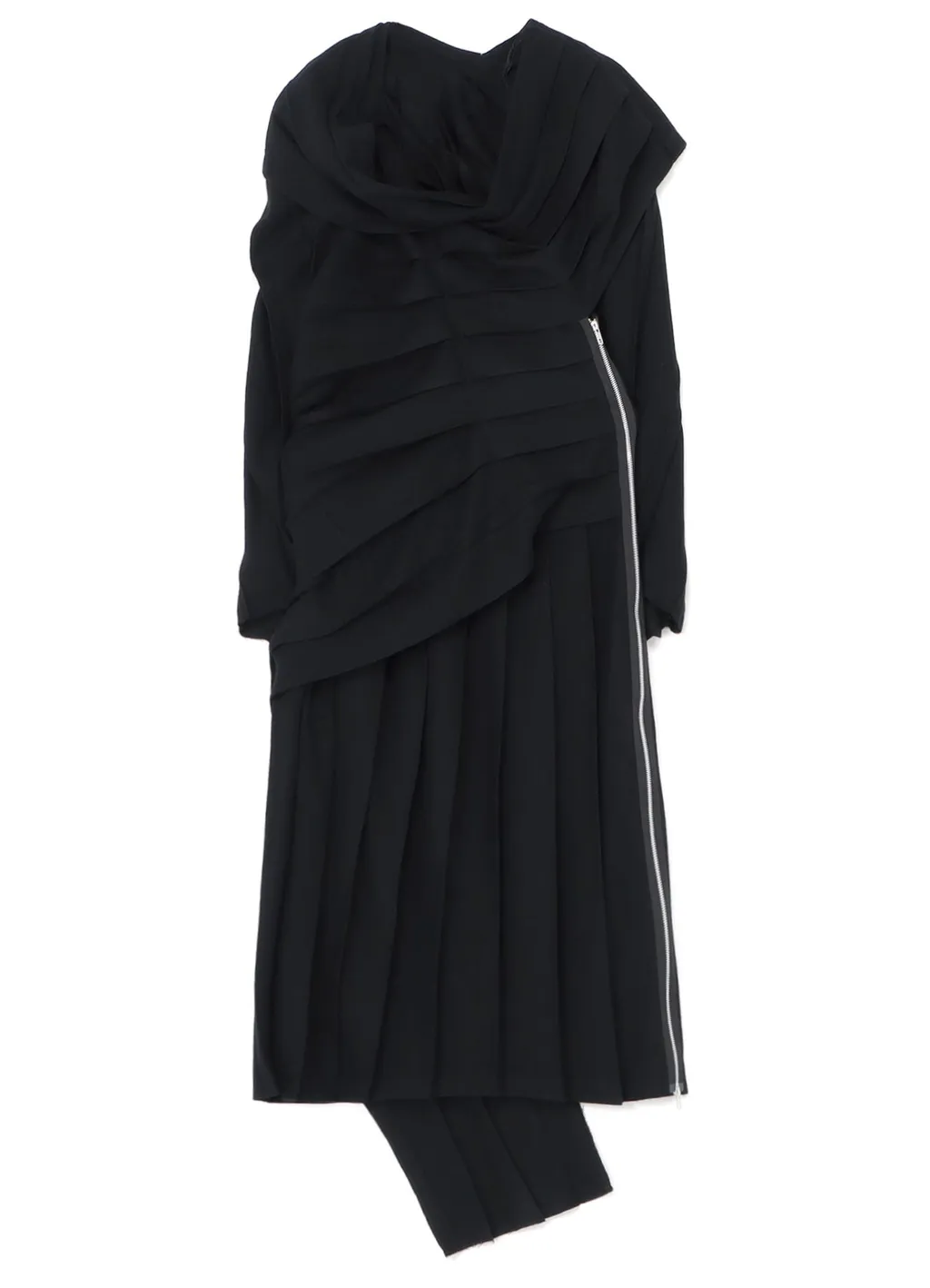 Low Twist Serge Dress With Twisted Pleats