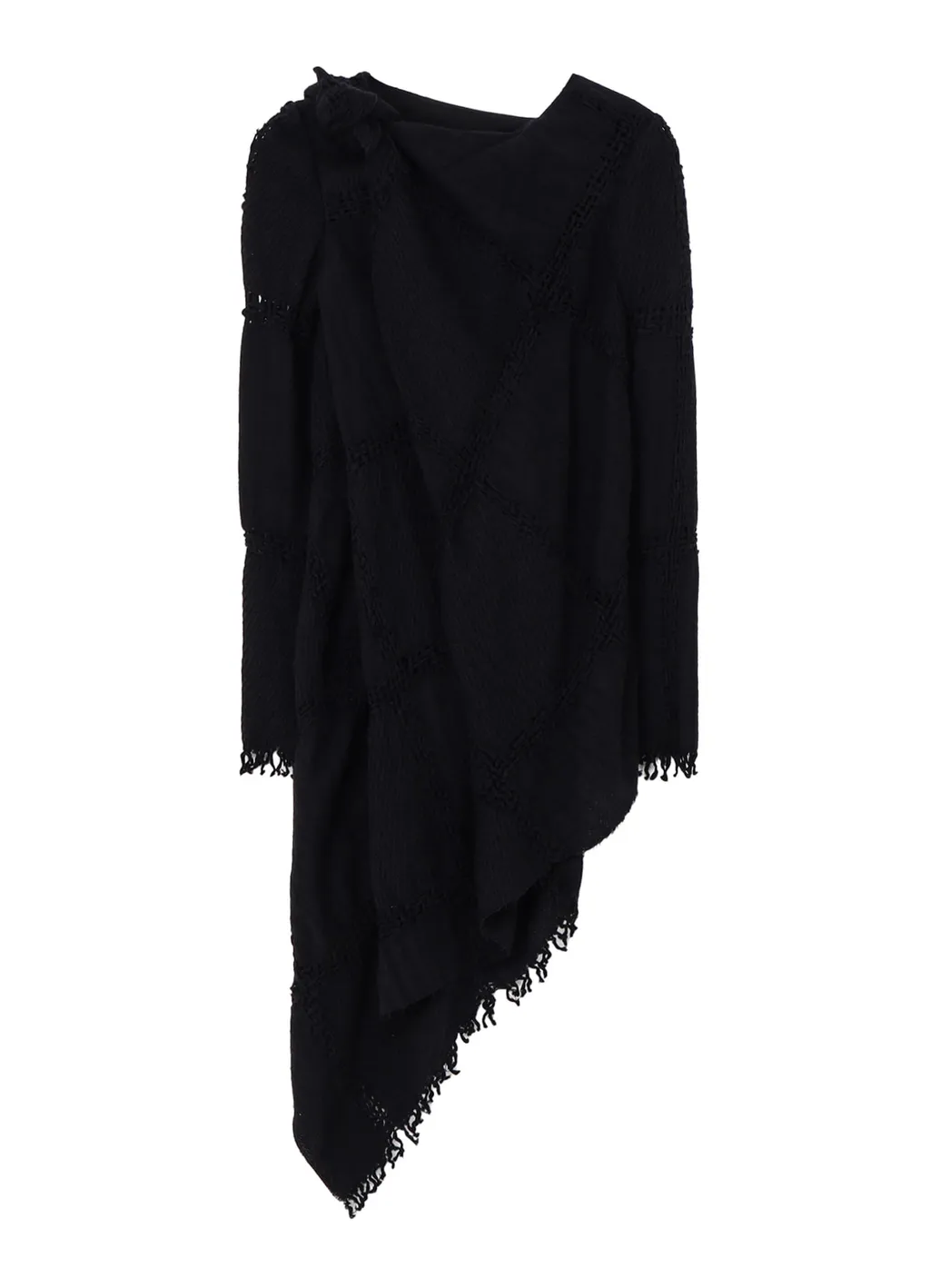 Block Jacquard Knot Detail Blouse