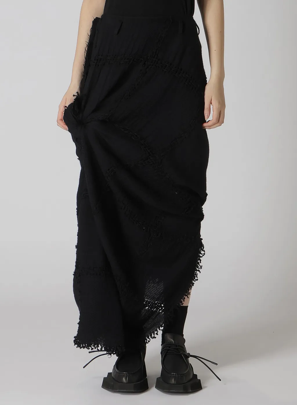 Block Jacquard Knot Detail Skirt