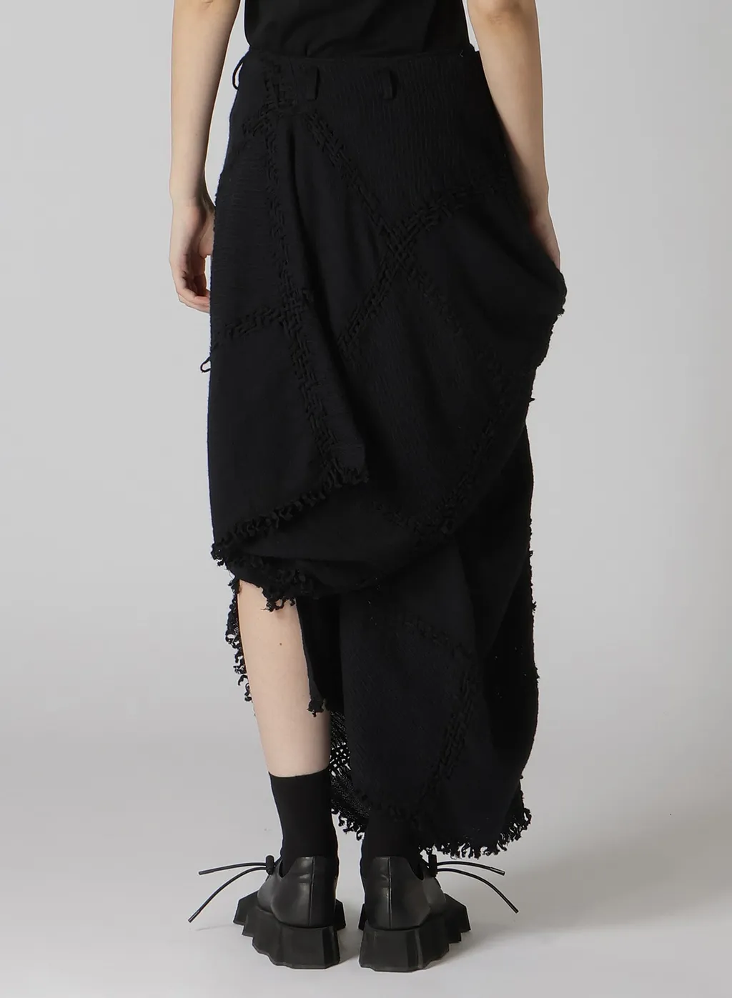 Block Jacquard Knot Detail Skirt