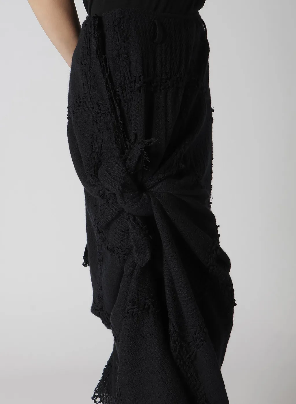 Block Jacquard Knot Detail Skirt