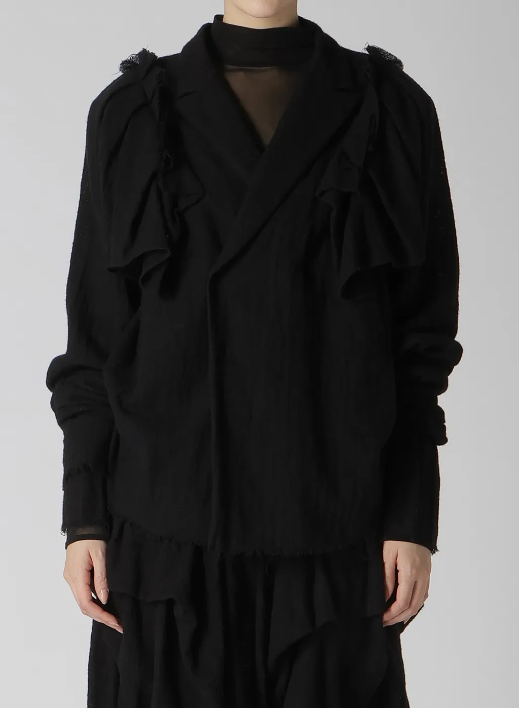 Gauze Layered Sleeve Jacket