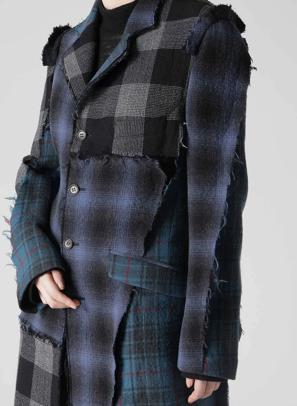 Multi Plaid B Tailored Coat