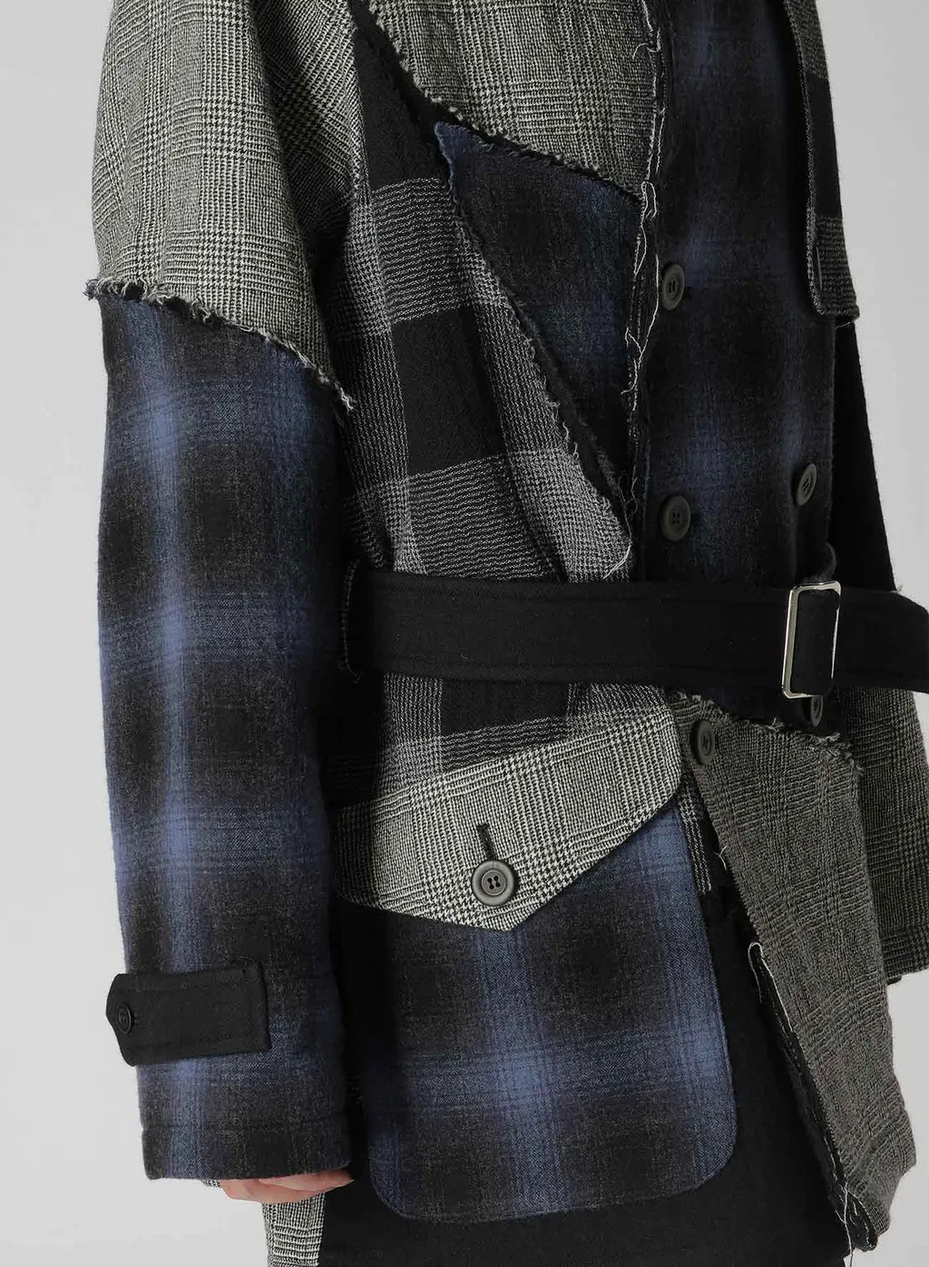 Multi Plaid A Trench Jacket