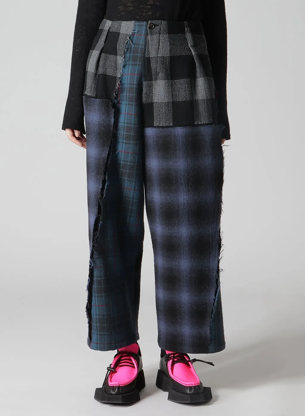 Multi Plaid B Tucked Pants