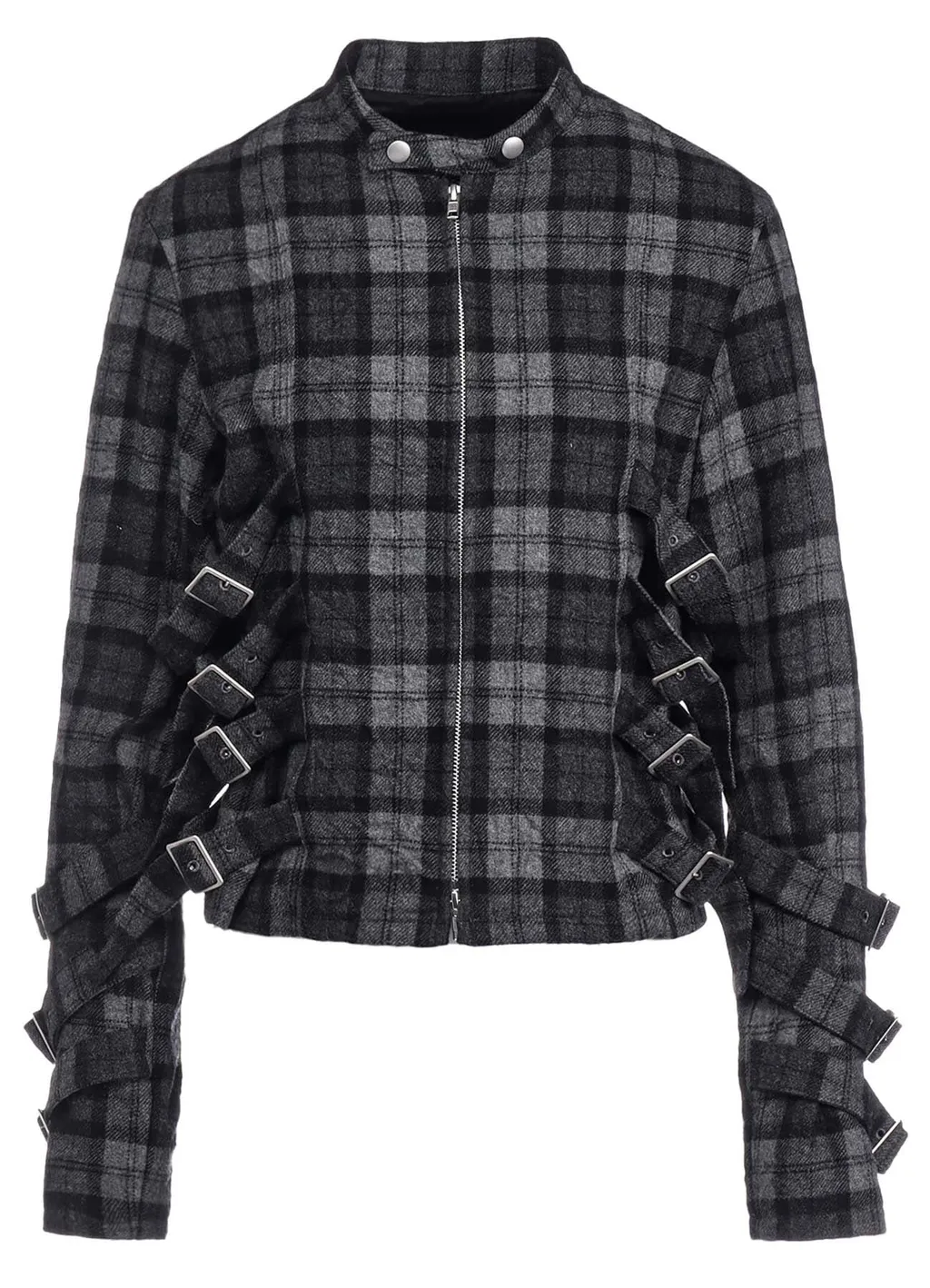 Plaid Flannel Belt Detail Jacket