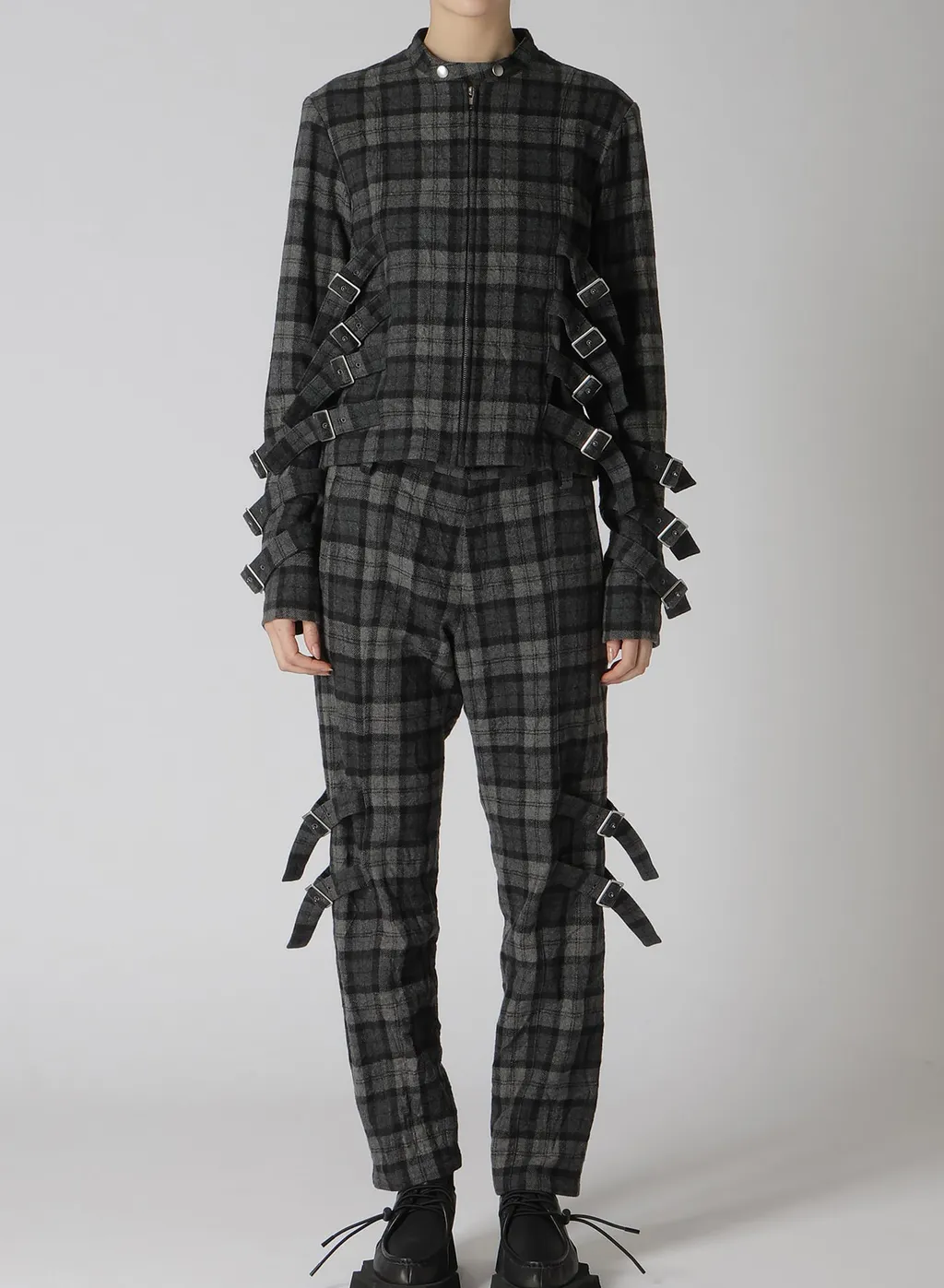Plaid Flannel Belt Detail Jacket