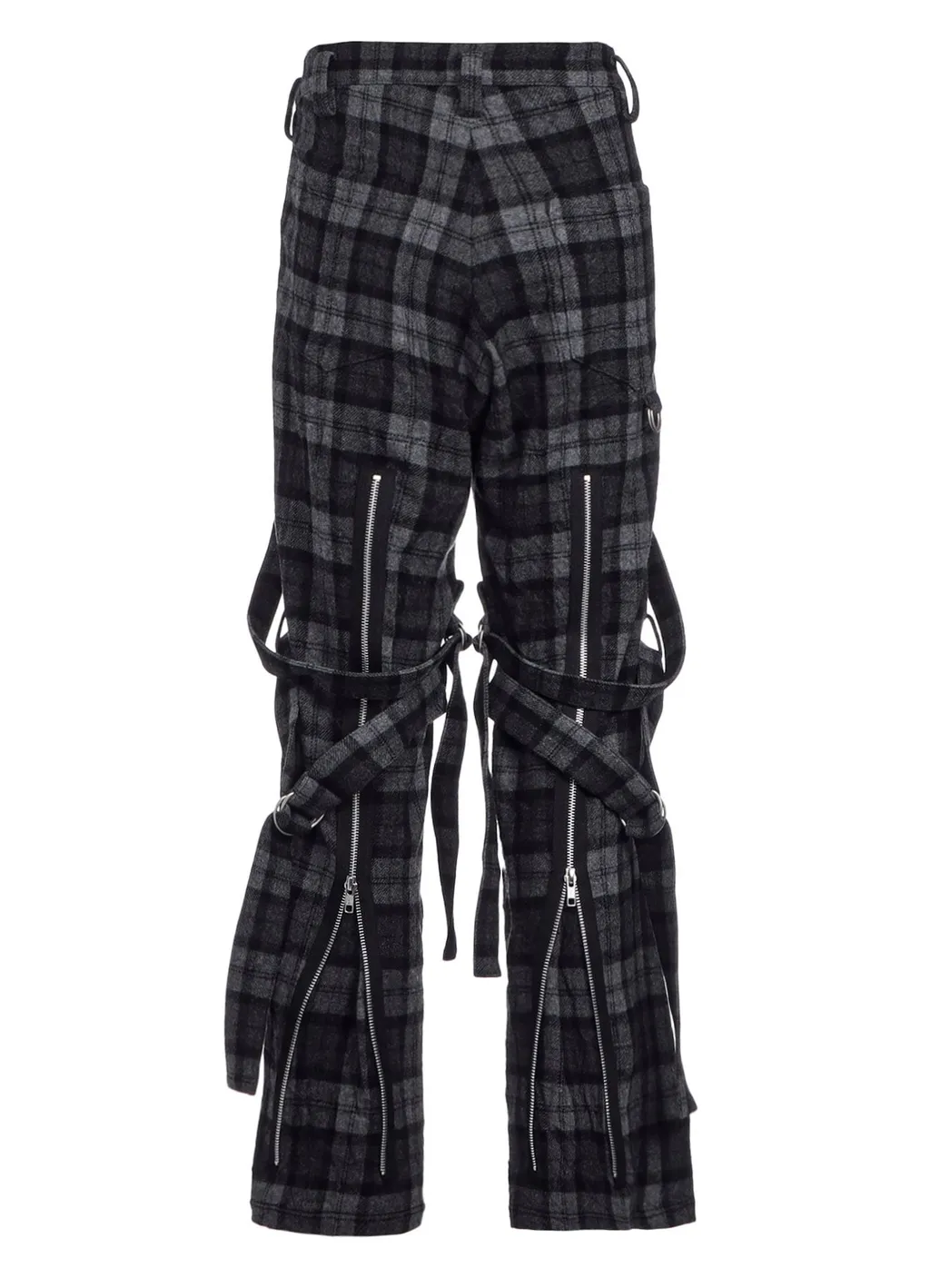 Plaid Flannel Strap Detail Pants