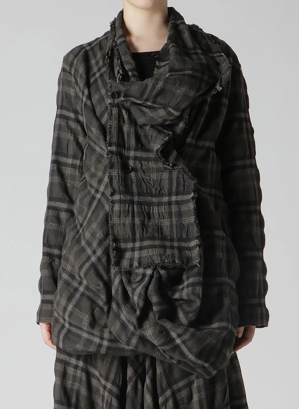 Ink Dyeing Plaid Box Jacket A