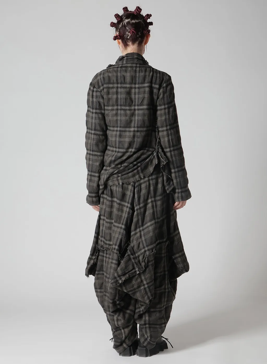 Ink Dyeing Plaid Box Jacket A