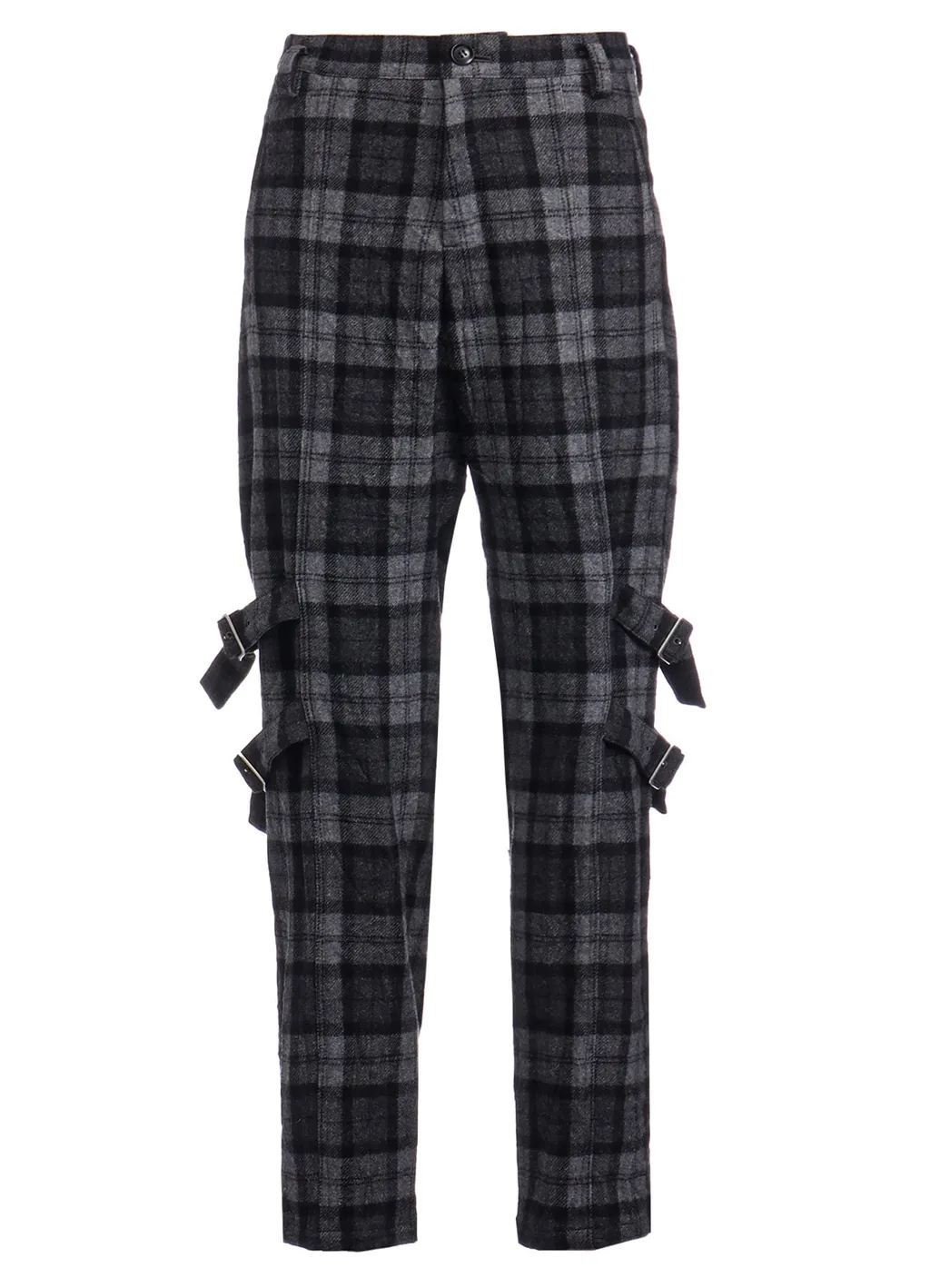 Plaid Flannel Belt Detail Pants