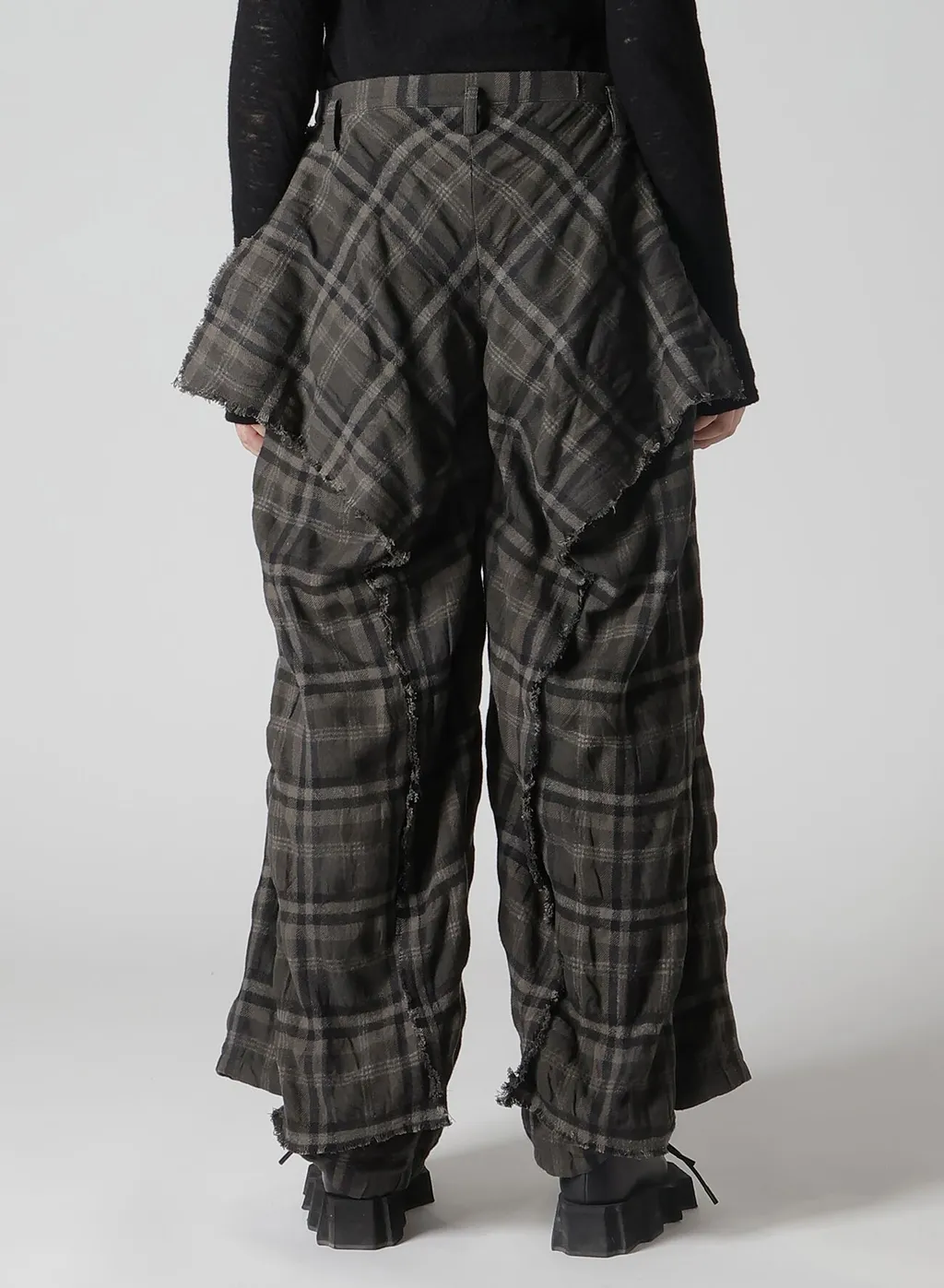 Ink Dyeing Plaid Box Pants A