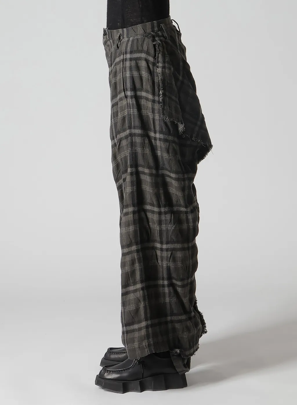 Ink Dyeing Plaid Box Pants A