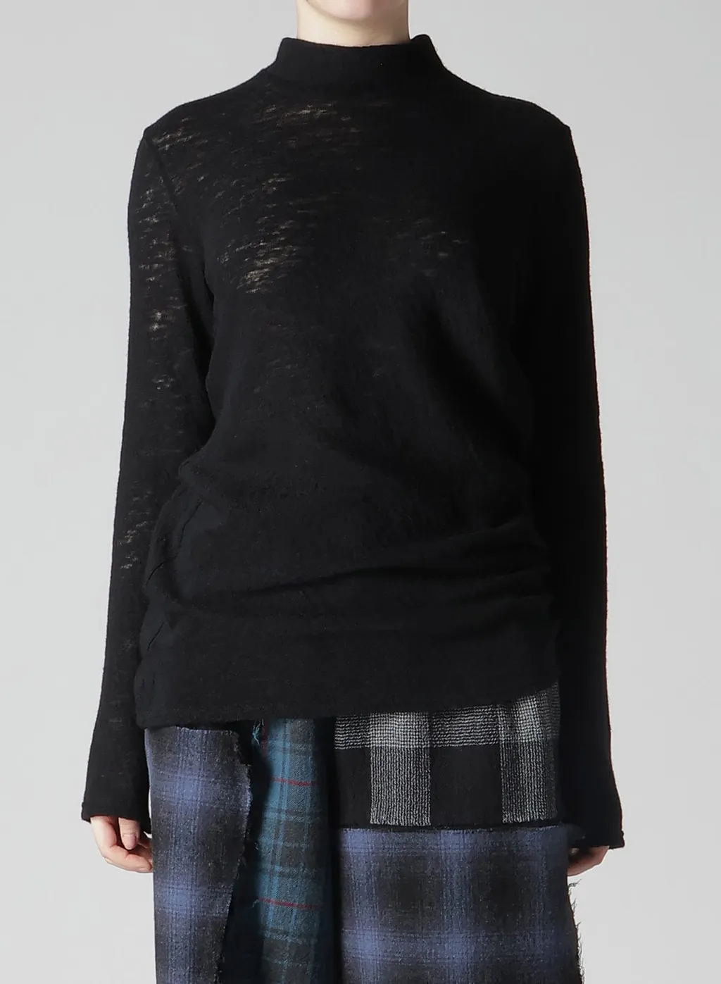 Wool Gauze Single High Neck Pullover