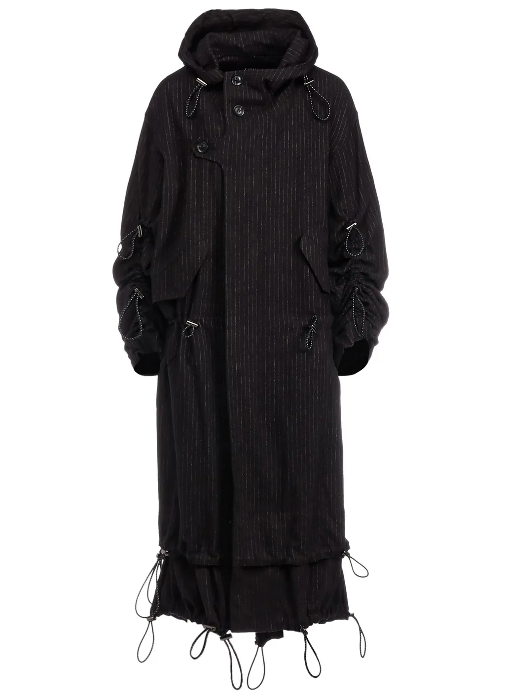 Loose Elastic Coat With Stripes