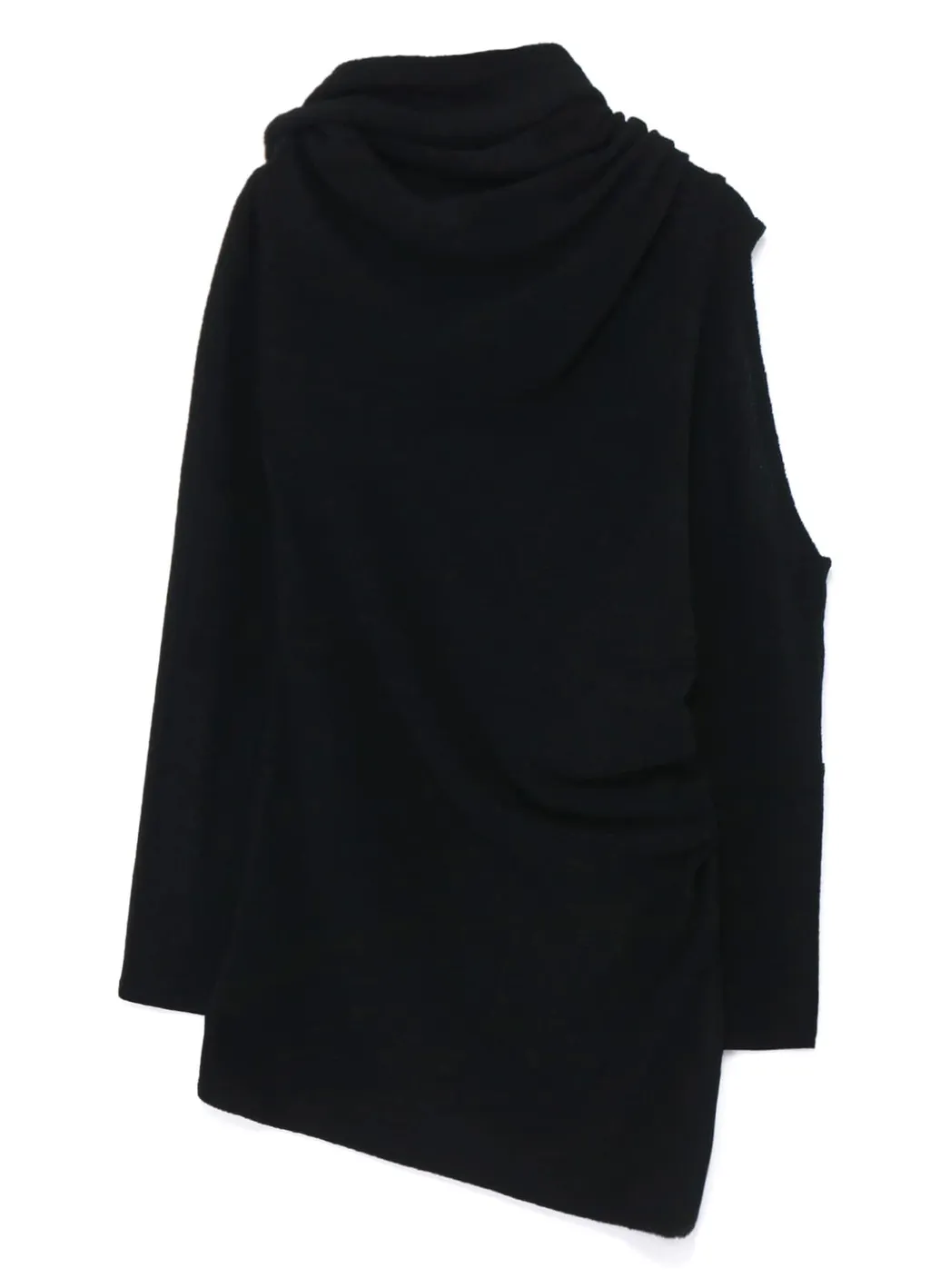 Asymmetric Cut Soft Wool Pile T-Shirt
