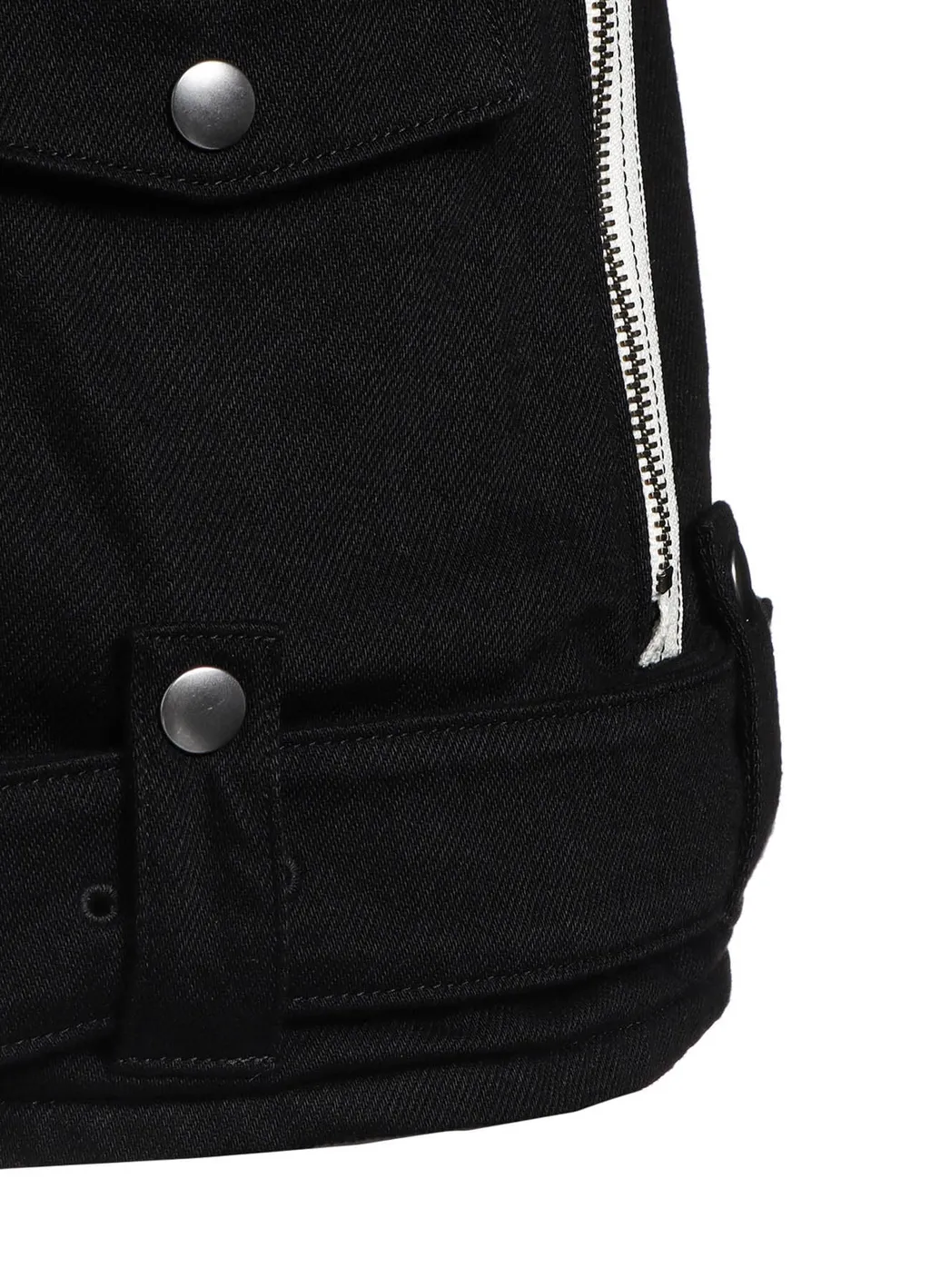 Cotton Drill Belt Detail Biker Jacket