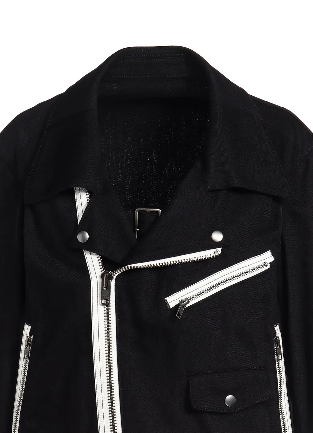 Cotton Drill Belt Detail Biker Jacket