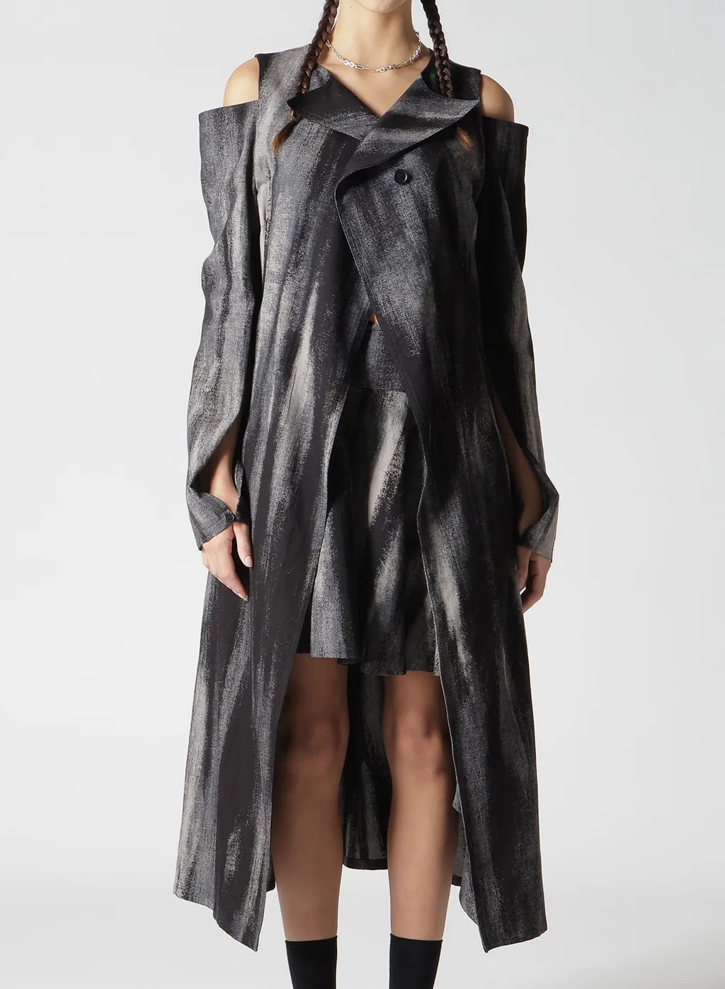 Discharge Pt Denim Open Shoulder Dress