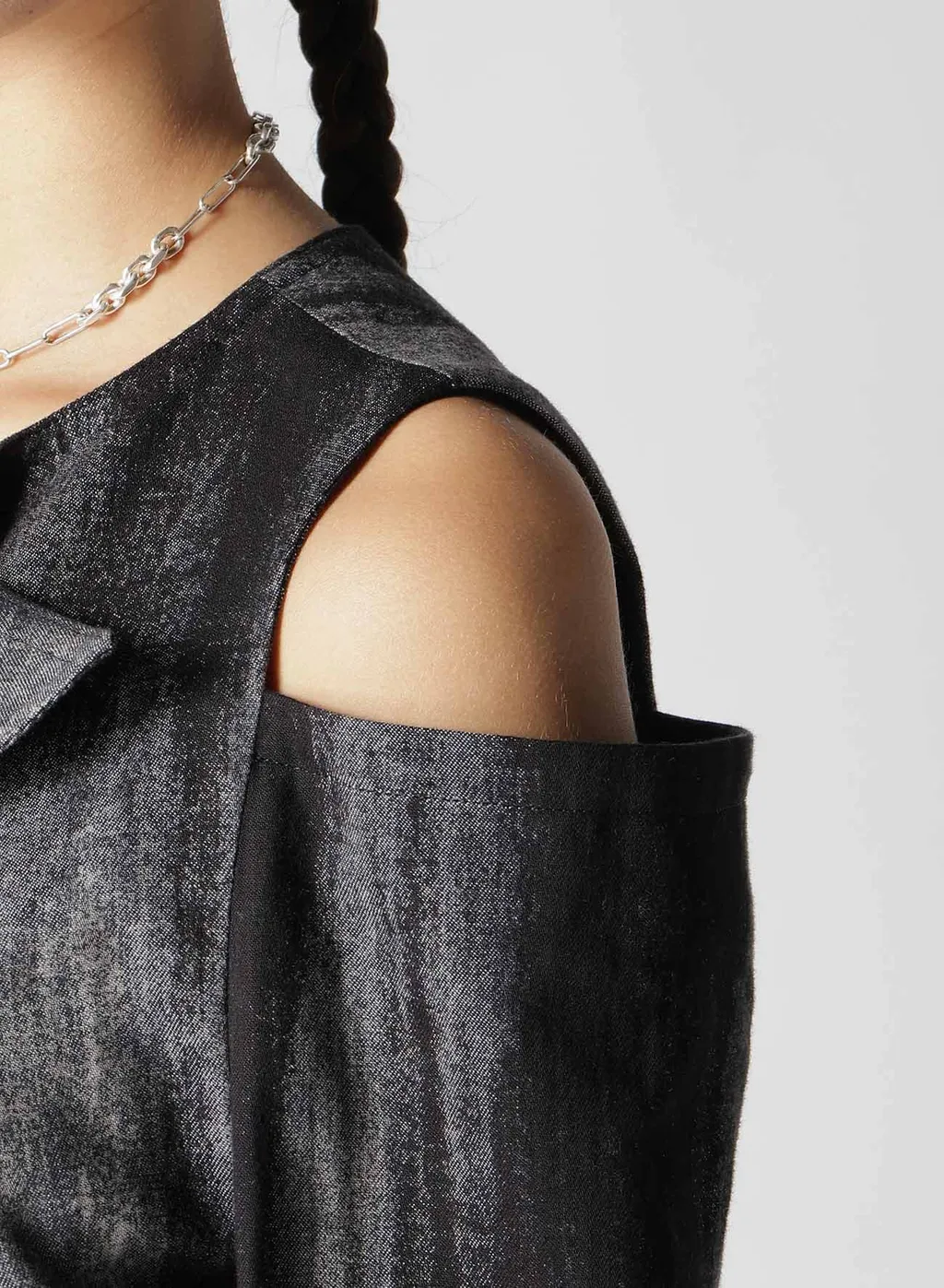 Discharge Pt Denim Open Shoulder Dress