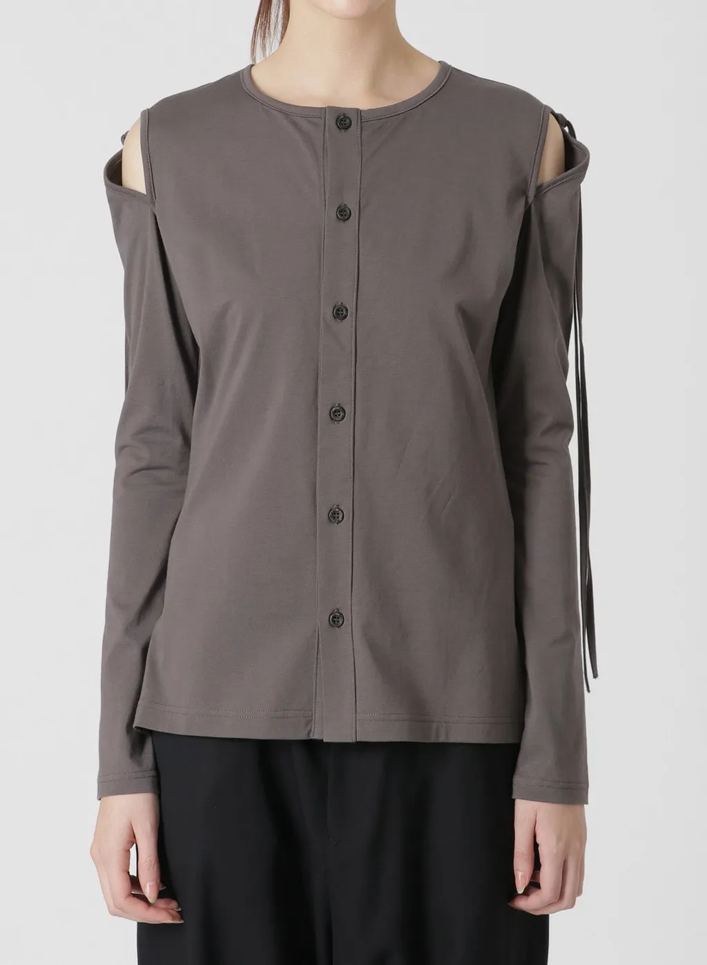 60/2 Cotton Jersey Top With Shoulder Ribbon Details