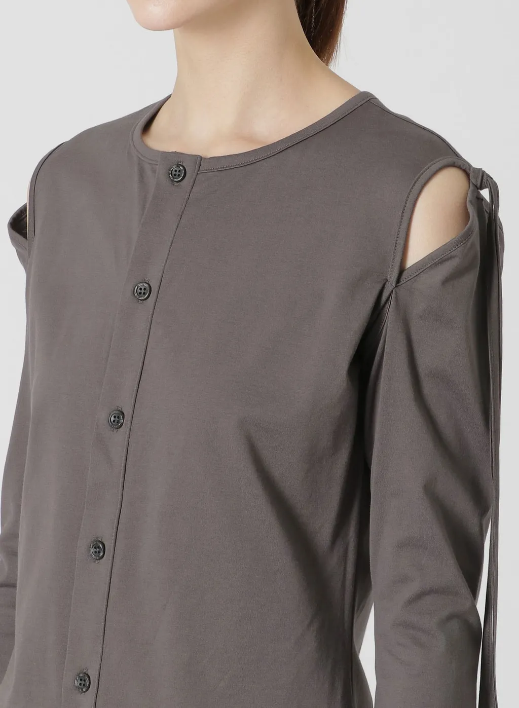 60/2 Cotton Jersey Top With Shoulder Ribbon Details