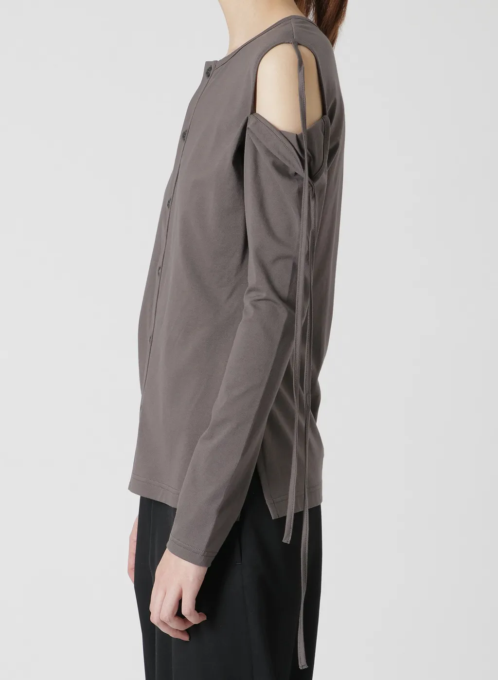 60/2 Cotton Jersey Top With Shoulder Ribbon Details